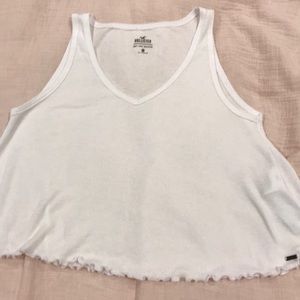 Hollister White tank with scallop bottom
